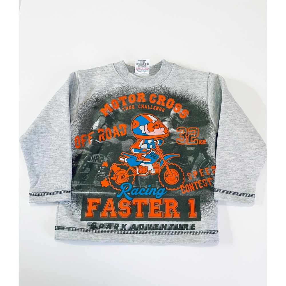 Vintage Crewneck Motor CrossSweatshirt Graphic Top Size 1 kids‎